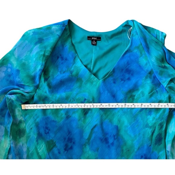 R&K Watercolor Floral Dress Sz 16 - Picture 9 of 10